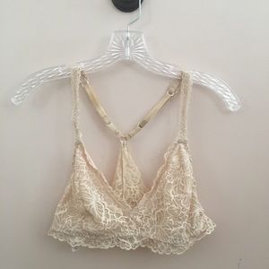 Pale pink, cream floral bralette
